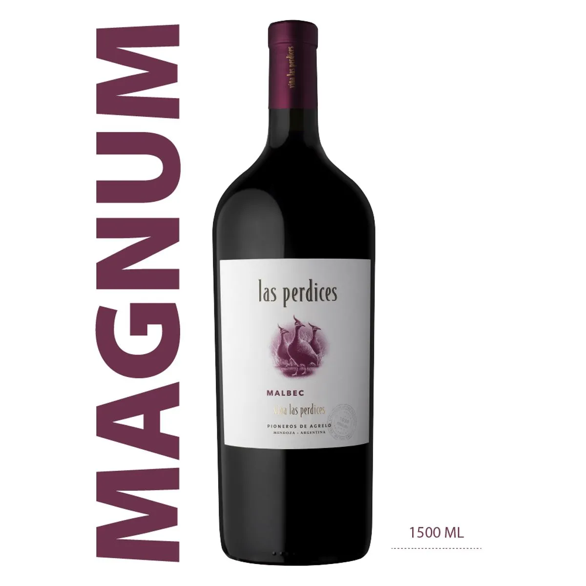 156152-1200-1200 Las Perdices Malbec Magnum x 1, 5 ml - Imagen 1