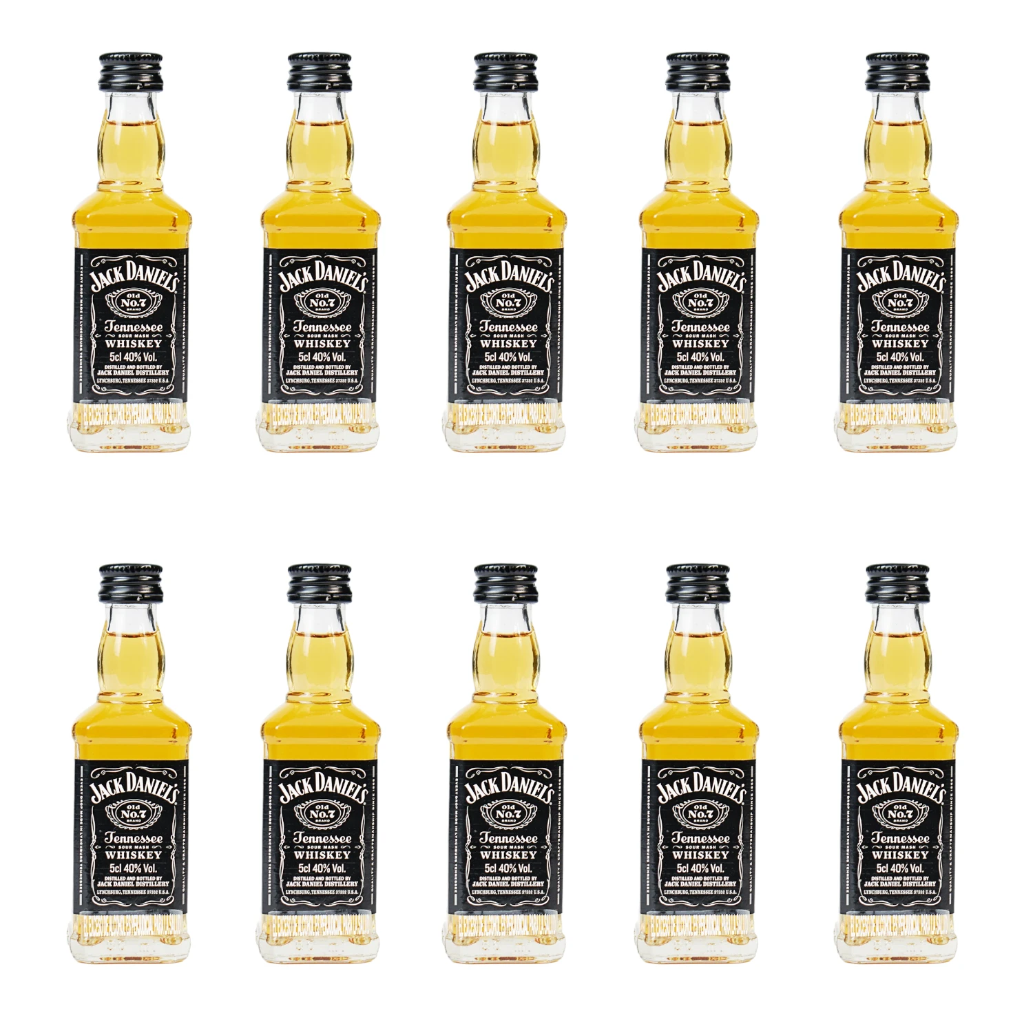 Jack Daniels minitaura 50cc (10 Unidades) Jack Daniel's Old No. 7 Miniatures 50 ml Pack x10 - Imagen 1
