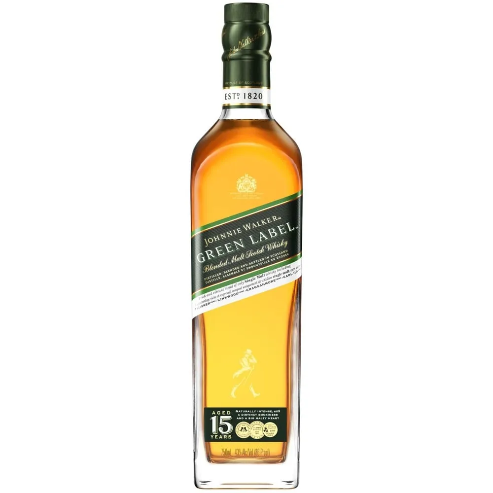 Jhonnie Walker Green Johnnie Walker Green Label 15 Year Old Blended Malt Scotch Whisky ( 750 ml) - Imagen 1